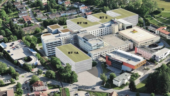 Wie in dieser Simulation dargestellt, könnte das "neue Klinikum" aussehen - von Norden gesehen