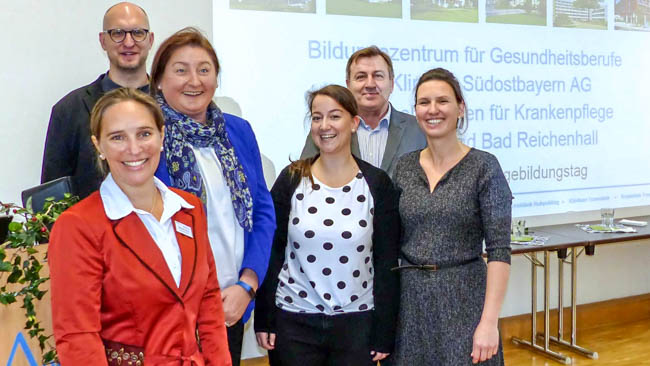 Vermittelten Wissen und die Freude am lebenslangen Lernen (v.l.): Manuela Nann, Prof. Martin Müller, Andrea Webersberger, Doris Kamleitner, Siegfried Huhn und Carola Walter. 