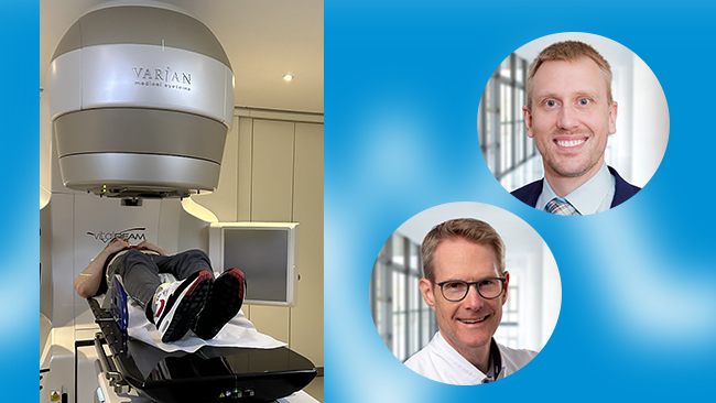 von oben: Priv.-Doz. Dr. Matthias Hautmann, Chefarzt der Strahlentherapie am Klinikum Traunstein und Prof. Dr. Tobias Lange, Chefarzt der Pneumologie an der Kreisklinik Bad Reichenhall